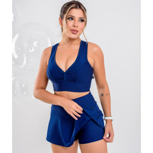 Kit Feminino Shorts-saia+Top Com Bojo